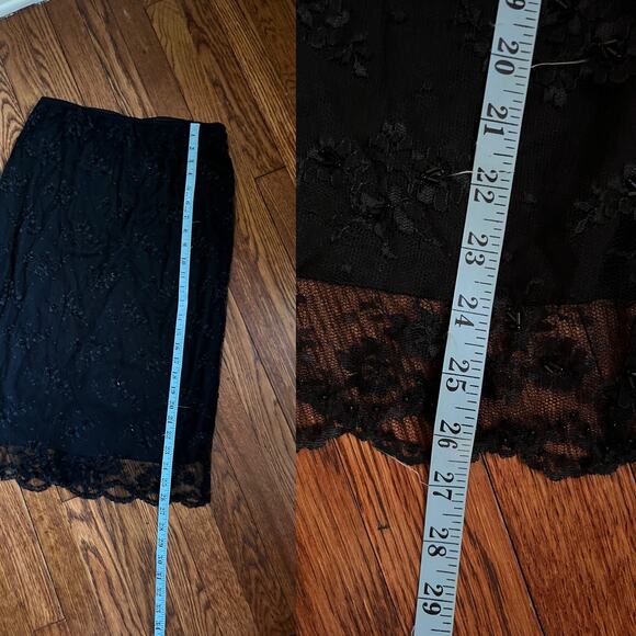 Valerie Separates Skirt Size M Black Mesh Knee Length Hi-Low Straight Women Goth - Picture 10 of 17